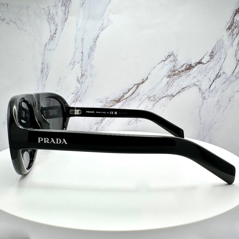 New PRADA Sunglasses PR C05S 16K08Z Black 2025 Collection Aviator Shield Mask - Picture 6 of 16